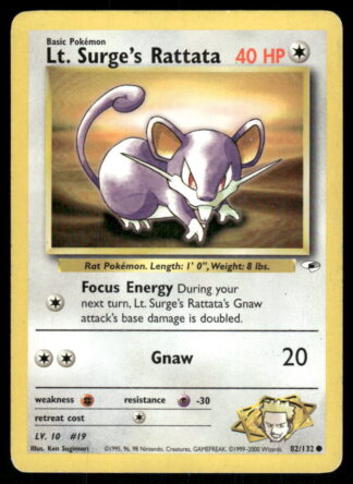 Lt. Surge's Rattata 82/132 - Gym Heroes