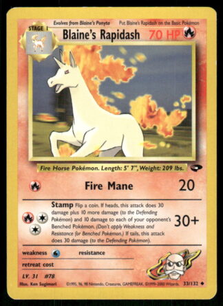 Blaine's Rapidash 33/132 - Gym Challenge (NM)