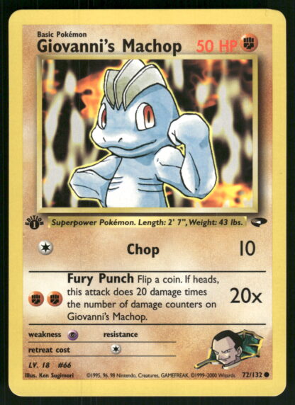 Giovanni's Machop 72/132 - Gym Challenge (1st edition) (NM)
