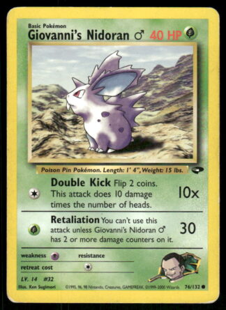 Giovanni's Nidoran ♂ 76/132 - Gym Challenge (Good)
