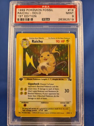 Raichu 14/62 - Fossil (1st edition) (PSA 9)
