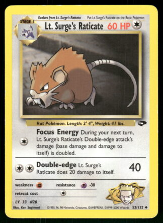 Lt. Surge's Raticate 53/132 - Gym Challenge (EX)