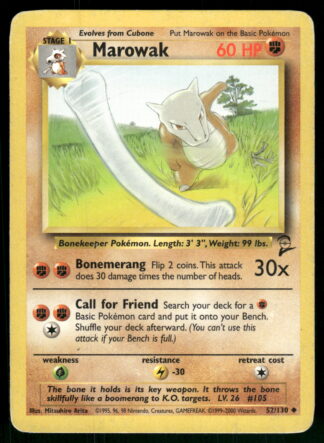 Marowak 52/130 - Base Set 2 (Good)