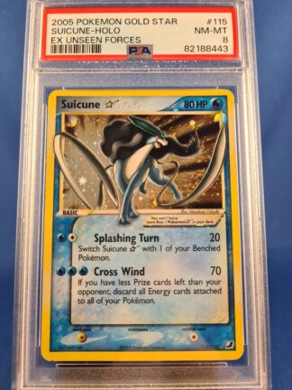 Suicune ★ [Gold Star] 115/115 - Unseen Forces (PSA 8)