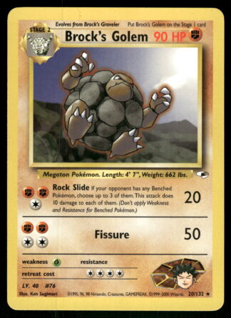Brock's Golem 20/132 - Gym Heroes (NM)