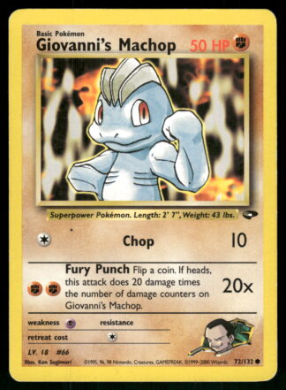 Giovanni's Machop 72/132 - Gym Challenge (EX)