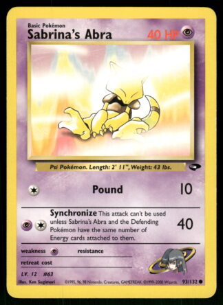 Sabrina's Abra 93/132 - Gym Challenge (NM)